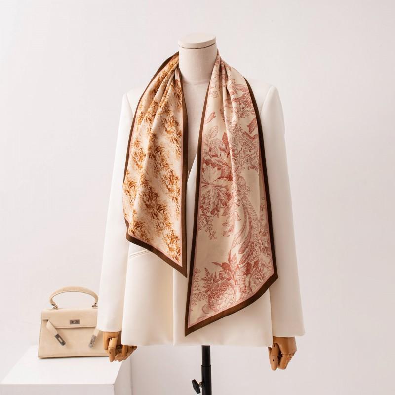 2026 Silk Wool Double Layer Scarf Light Luxury Fashion Neck Warmer