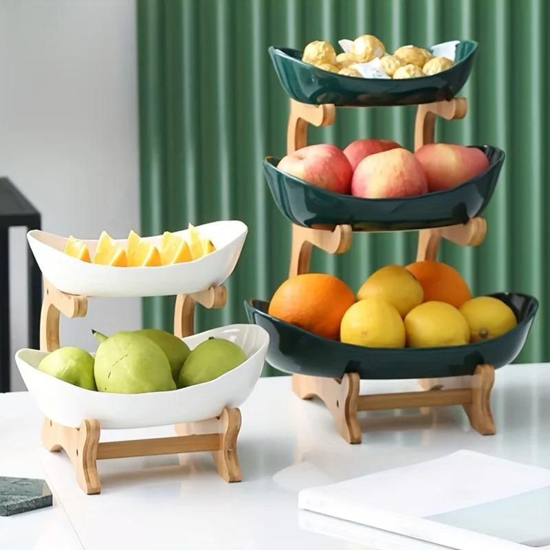 2/3 Layer Fruit Plate Home Living Room Plastic Snack Dish Creative Modern Dried Fruit Basket Candy Dish Cake Stand Salad Bowl