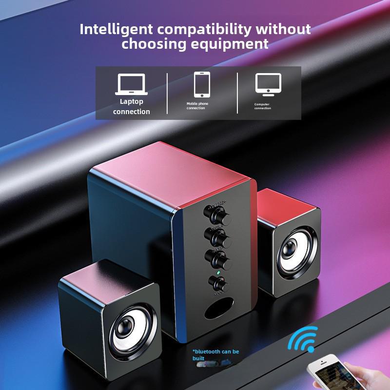 SADA D-202 Mini Subwoofer: USB 2.1 Small Speaker for Desktop, Laptop, and Mobile Devices