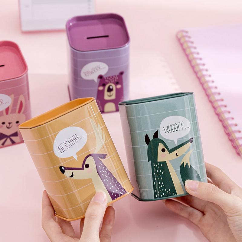 Piggy Bank Metal Coin Box Cute Sundries Cans Storage Cans Gift Cans Home Decor Household Saving Money Box