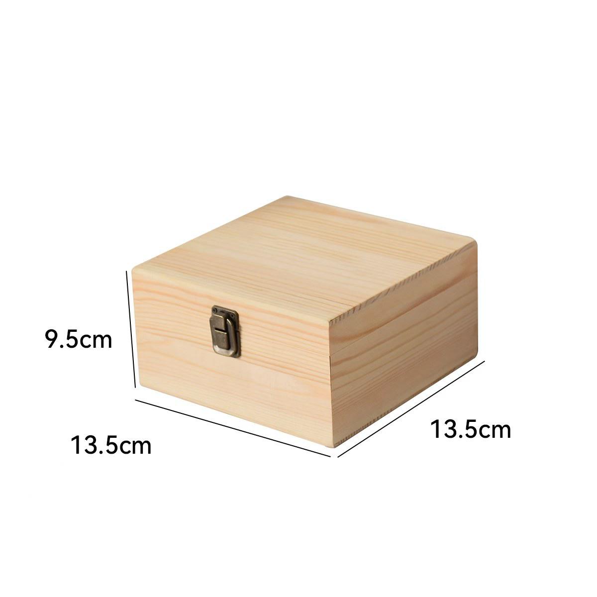 Compact Wooden Essential Oil Storage Box with Lockable Compartments