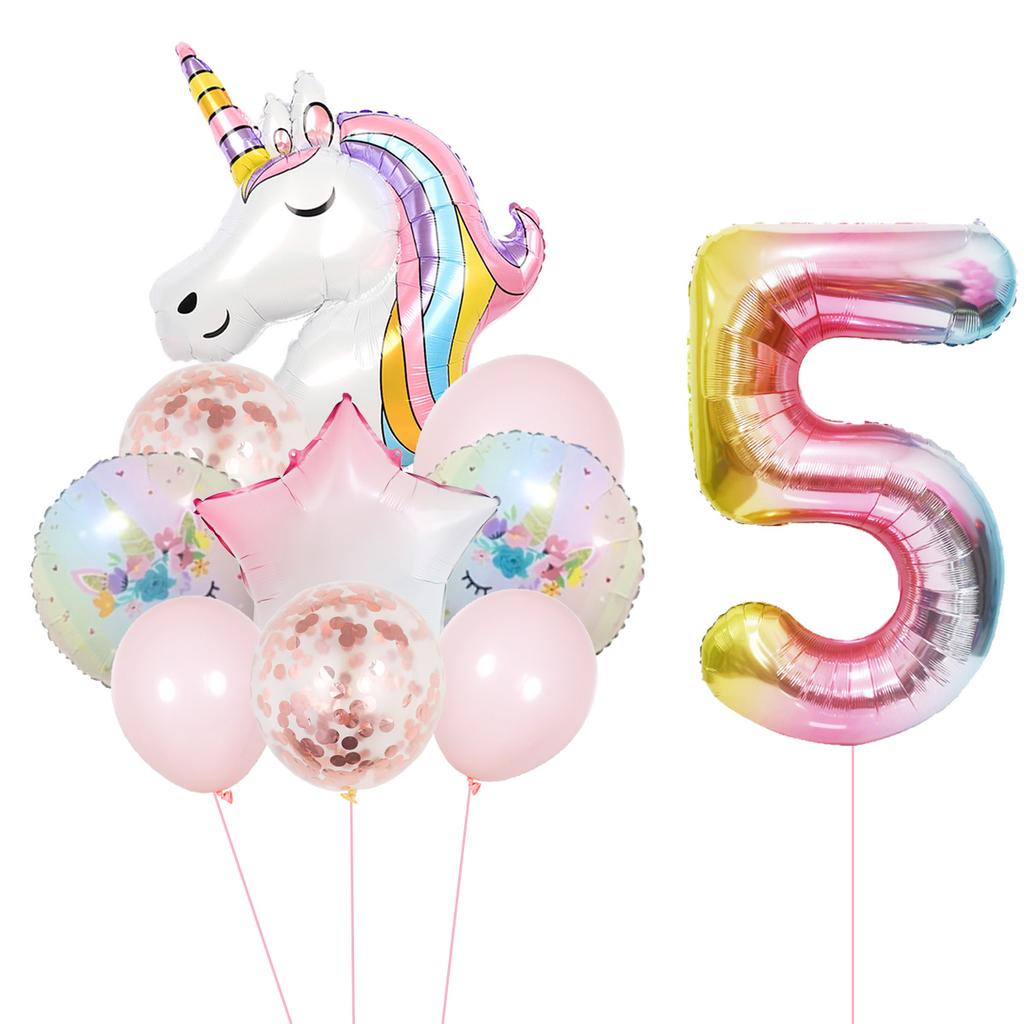 Unicorn Rainbow Birthday Balloons Princess Party Pink Pretty Giant Super Shape Girl Boy Balloon Party Supplies