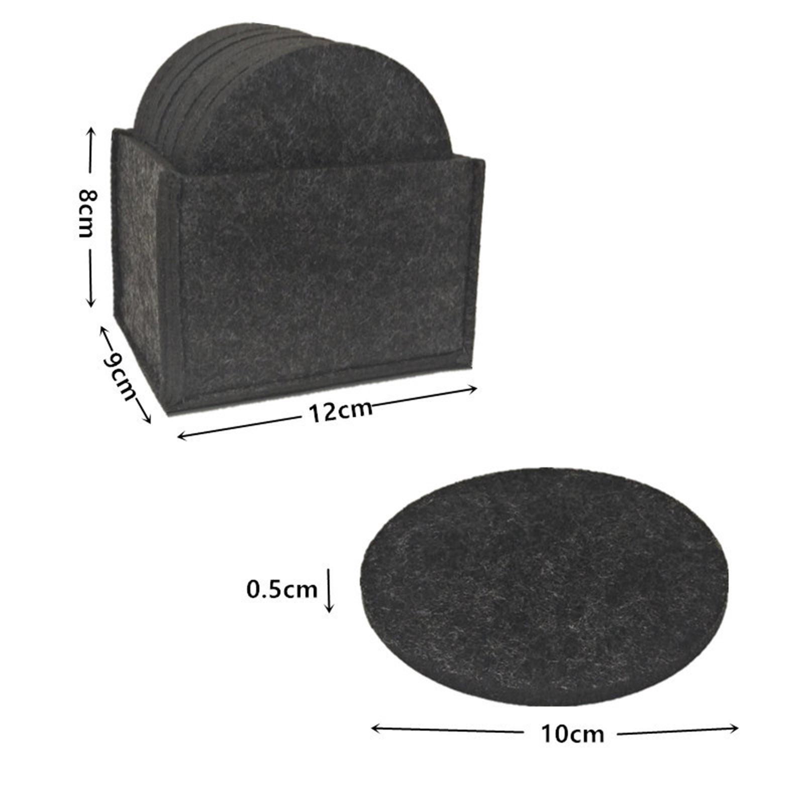 

Round Felt Coasters 14PCS with Storage Box, Dark Grey Drink Coasters for Cups and Bar Glass, Ideal for Family, Party, Kitchen Use