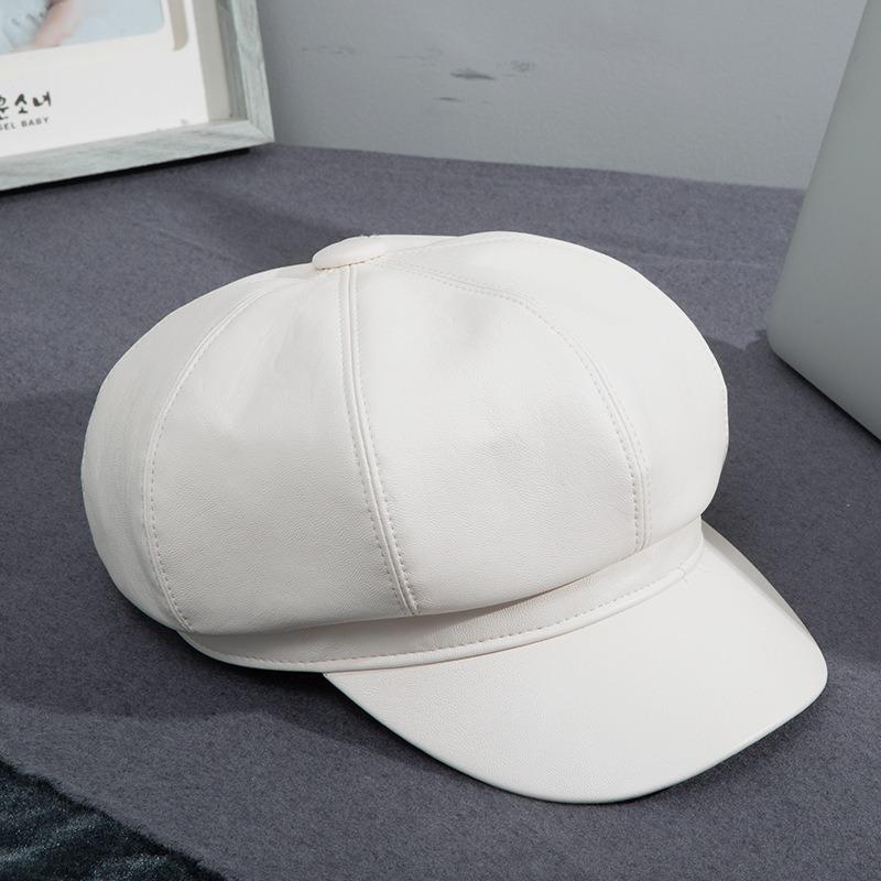 Temperament octagonal pumpkin hat literary style painter hat autumn cap octagonal hat big brim