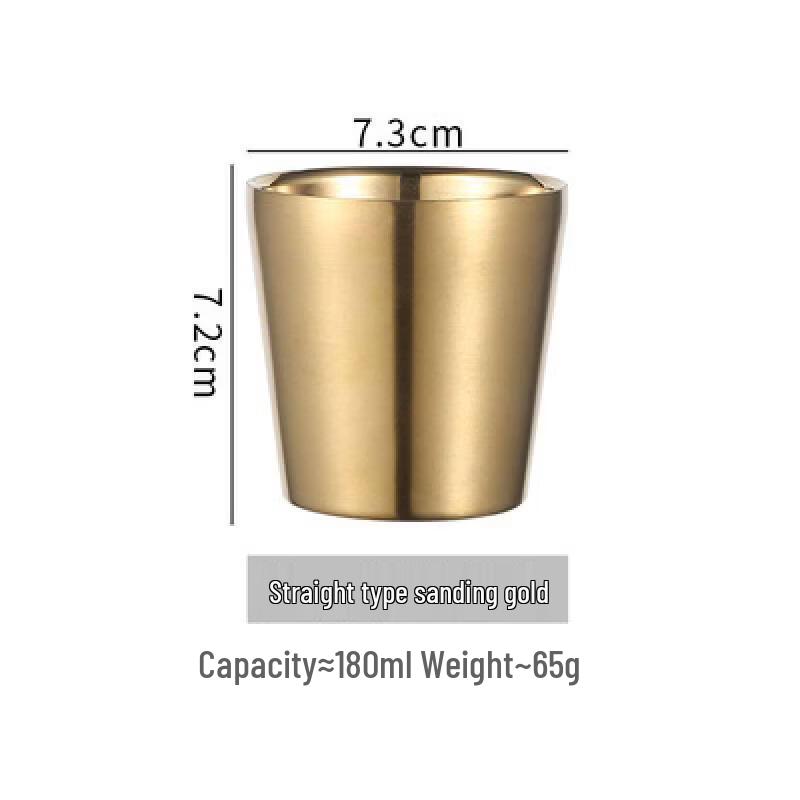 Shangqi 180ml Golden Double-Layer Insulated Mug Set (3-Pack)