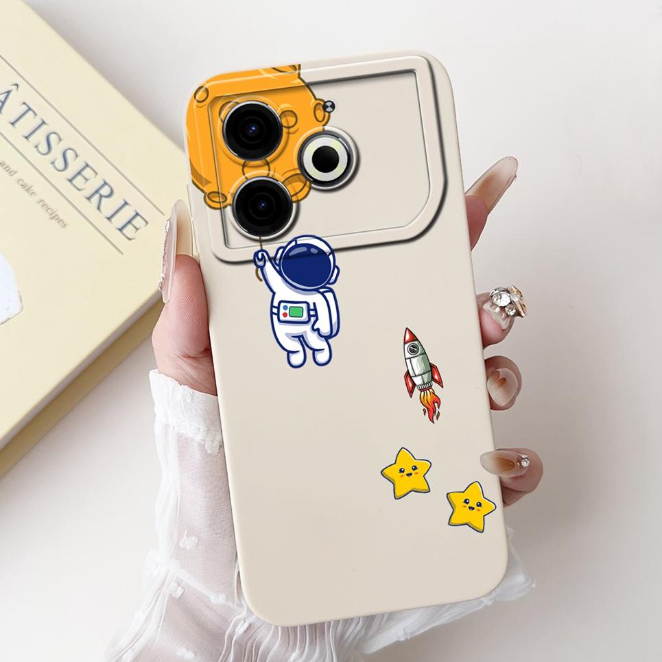 Cartoon Fashion Back Cover For Tecno Pova 6 Neo Pova6 Neo Phone Case Silicone Soft TPU Dragon Astronaut Black Cat Funda Bumper