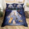 Rainbow Cat Butterfly Duvet Cover Set KingWatercolor Tie Dye Planet Galaxy Outer Space Bedding Set Shiny Golden Glitter Bed Set