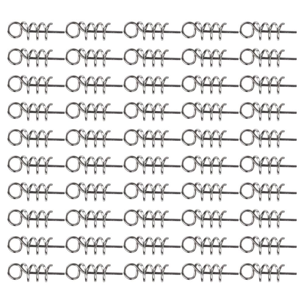 200PCS Silver Lure Screw Spring Twist 15mm Length Lure Screw Springs  Saltwater Fishing