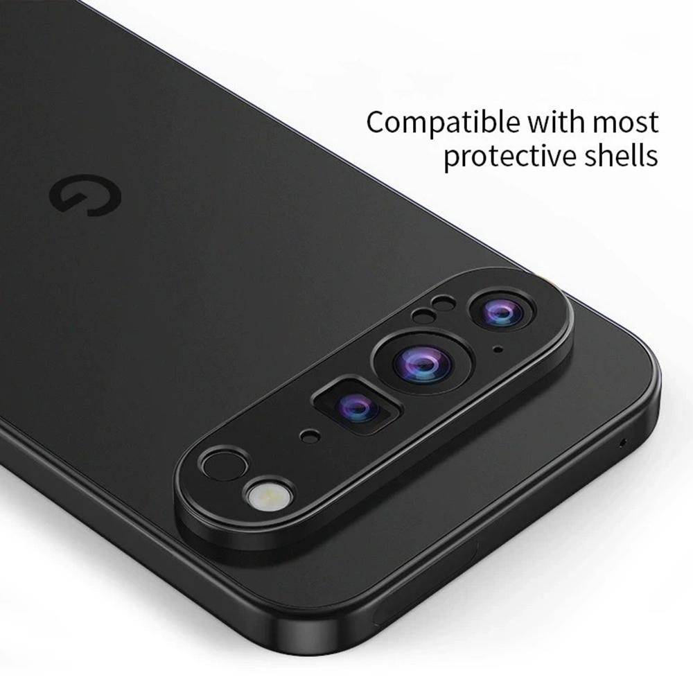 WANLONFENG Série LHJ Pro Google Pixel 9 Pro Kovový chránič objektivu fotoaparátu Integrovaná fólie na objektiv