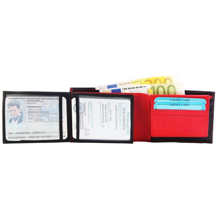 Portefeuille homme - Walih - Cuir mouton - Format horizontal - 11 emplacements cartes