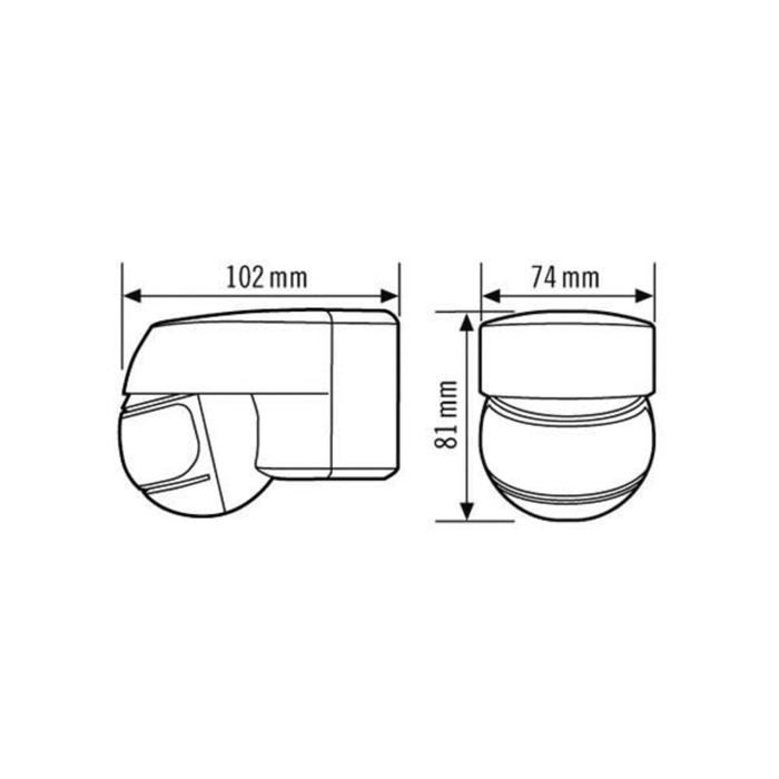 ESYLUX EM10025310 montage apparent (en saillie) Détecteur de mouvements 200 ° blanc IP44