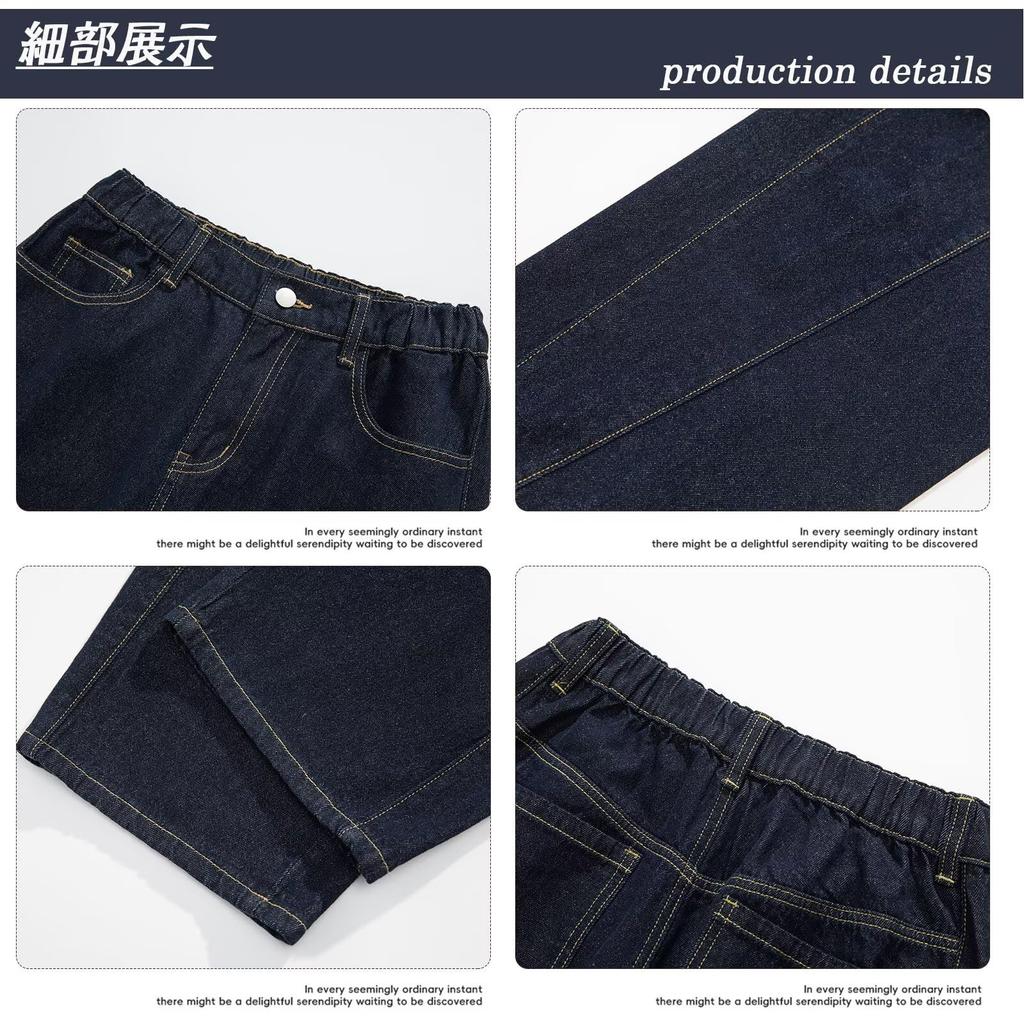 WUXZHI Denim Loose Baggy Street Straight Sarouel Oversized American Plus Fashionable Men's Wide-Leg Pants, Fit, Jeans, Black, Style, Fit, Pants,