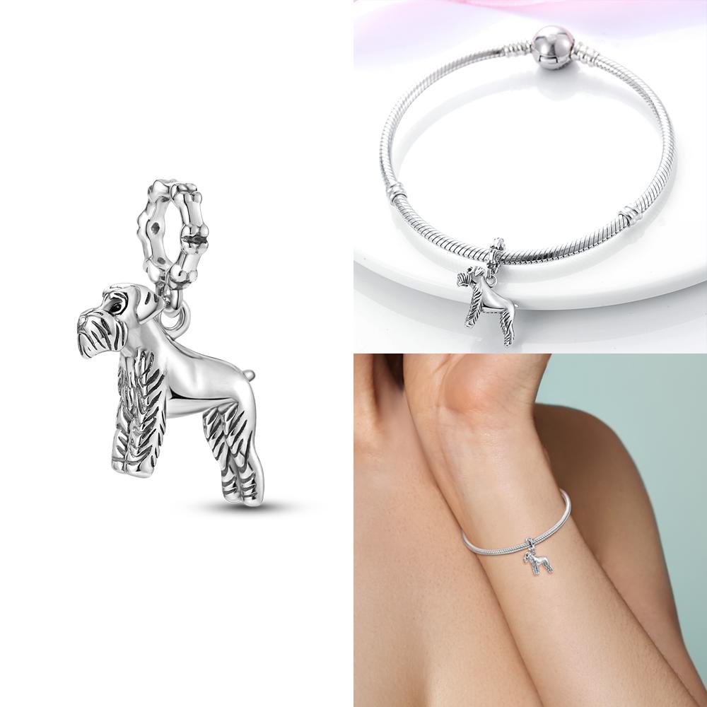 Copper Original Charms Love Heart Dog Cat Paws Pendant Beads Fit Mula Bracelet Diy Jewelry For Women Gift