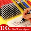 100-Pack of 0.5mm Black Gel Pen Refills - Water-Based, Bullet Tip, Push-Button, Red Pen Compatible