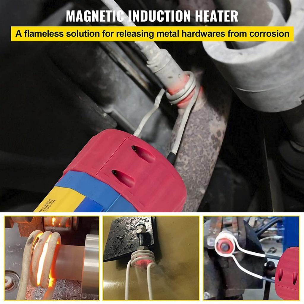 1100W Mini Flameless Electromagnetic Induction Heater With 8 Pieces Coil Kits For Auto Use Bolt Remover Repair Machine