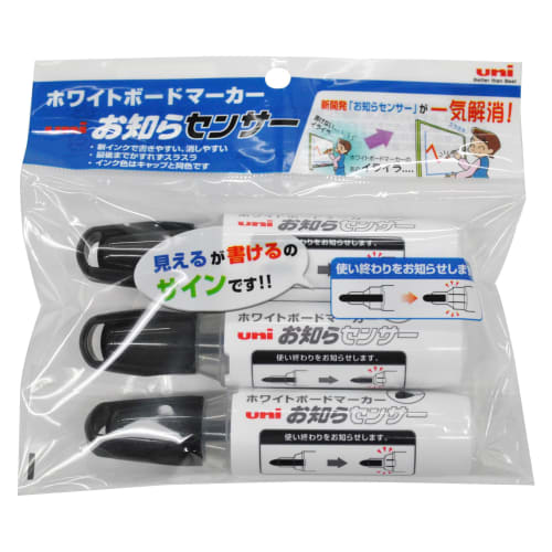 

Mitsubishi Pencil Whiteboard Marker Notification Sensor Bold Black 3 шт. PWB2007M