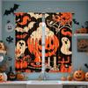 2PCS Halloween Curtains, Ghost Pumpkin Bat Black, Digital Print, Bedroom Living Room, Office, Polyester, Window Drapes