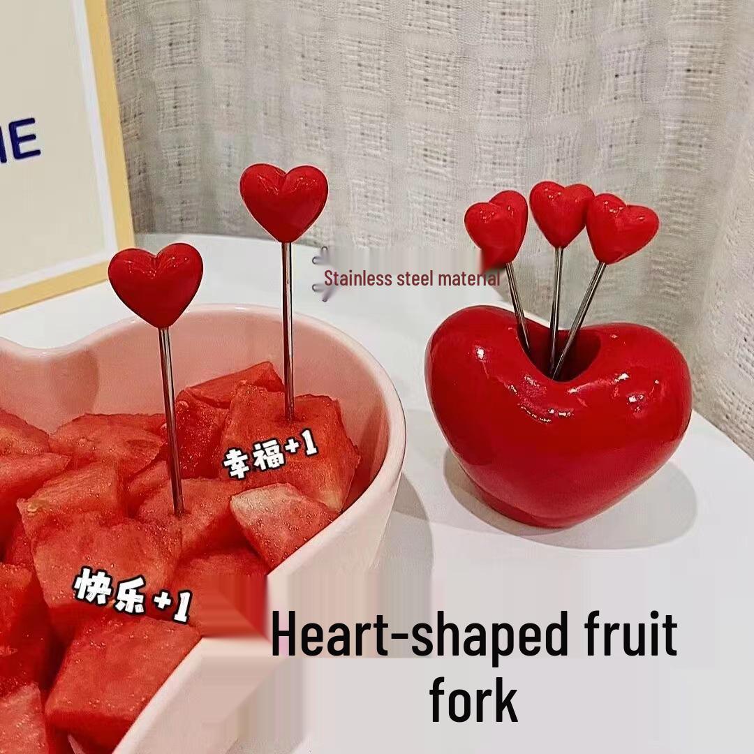 Xiaohongshu Creative Stainless Steel Fruit Fork - Cute, High-Appearance Skewers