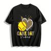 Game Day Vibes Leopard Print Heart Softball Graphic Tee Pure Cotton T-shirt