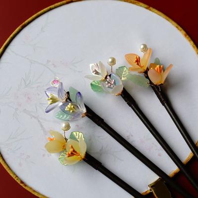 Vintage Chinesischer Stil Haarnadel für Frauen Elegant Holz Blume Haarstab Hanfu Cheongsam Volle Kleidung Dekoration Haarschmuck
