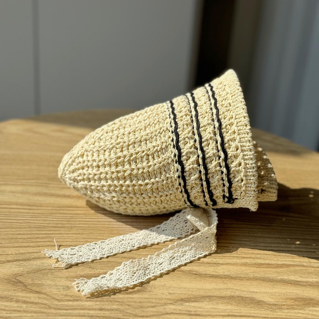 Weben Temperament Mode Fischerhut Kinder Frühling und Sommer Freizeit Hohl Gestrickter Beckenhut