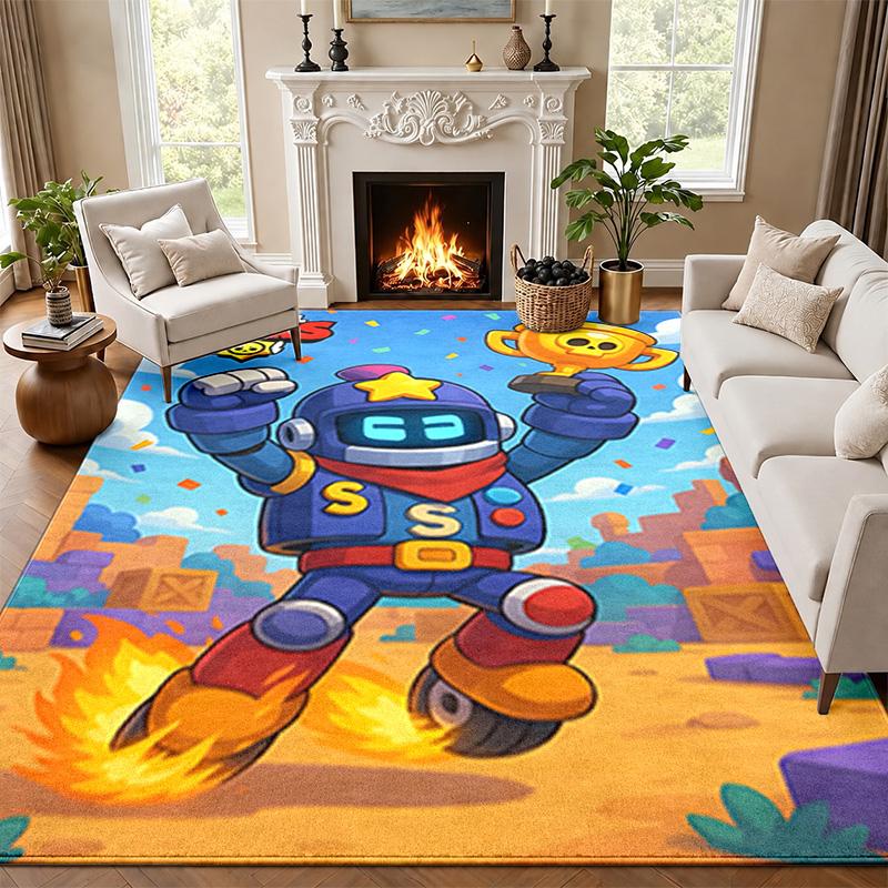 Brawl Stars Carpet Door Mat for Living Room or Bedroom Protective Mat Under Chair Office Decoration Christmas Gift Birthday Present