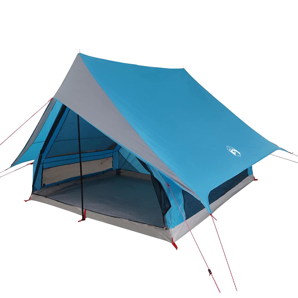 Family Tent with Roof Blue and Grey 256 X 256 X 185 Cm