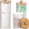 Set di tamponi di cotone rettangolari e scatola portaoggetti con coperchio per trucco, filo interdentale e stuzzicadenti.