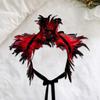 Feather Shrug Shawl Scarf Gothic Collar for Women Poncho Capelet Shoulder Wrap Cape