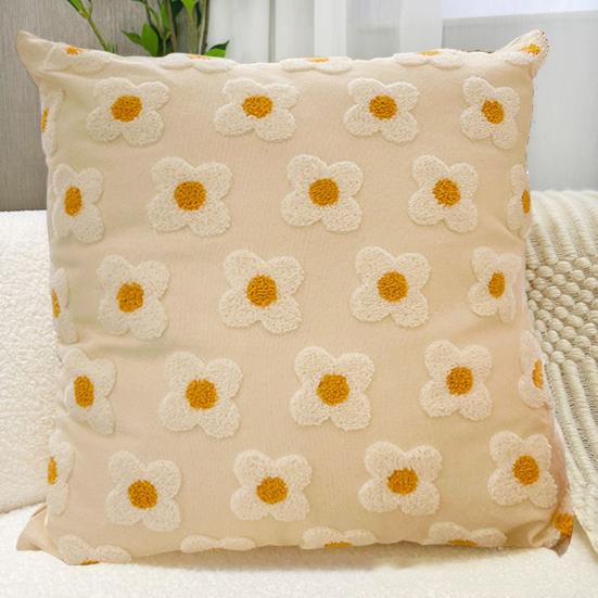 Yousheng Plush Flower Pillow Cover Spring Summer Throw Pillow Case Farmhouse Decor Pillow Case with Hidden Zipper for Sofa Bed Home Decoration