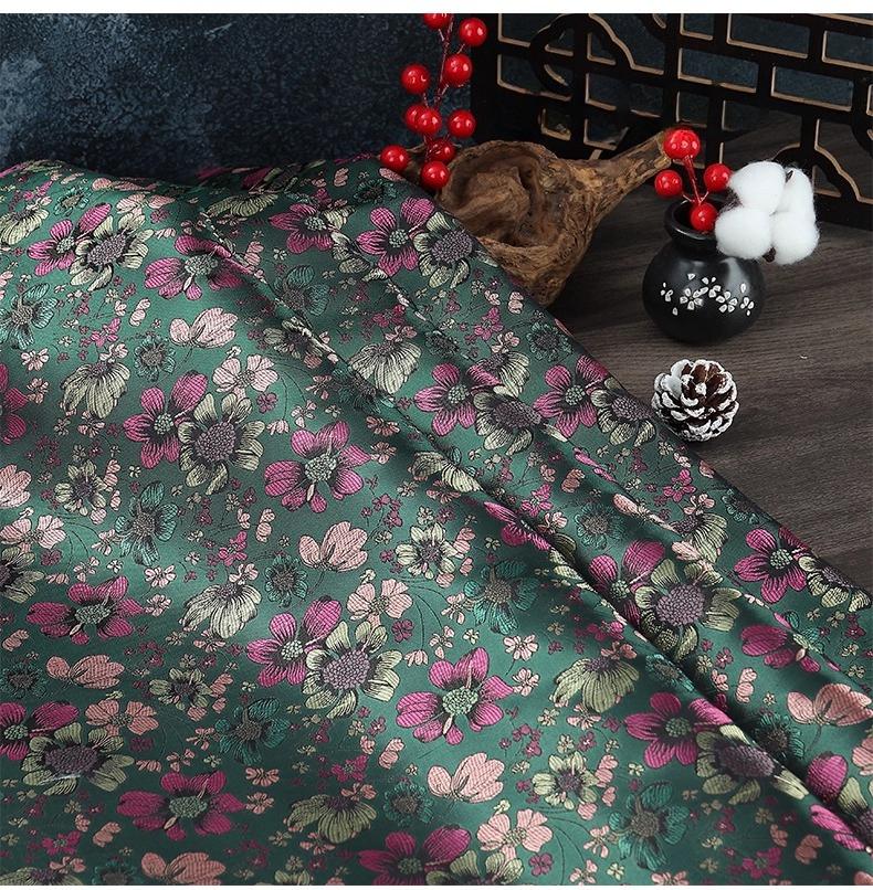 100x150cm Brocade Pattern Garment Fabric Satin Jacquard Designer Fabrics for Sewing Cheongsam Diy Patchwork Cloth