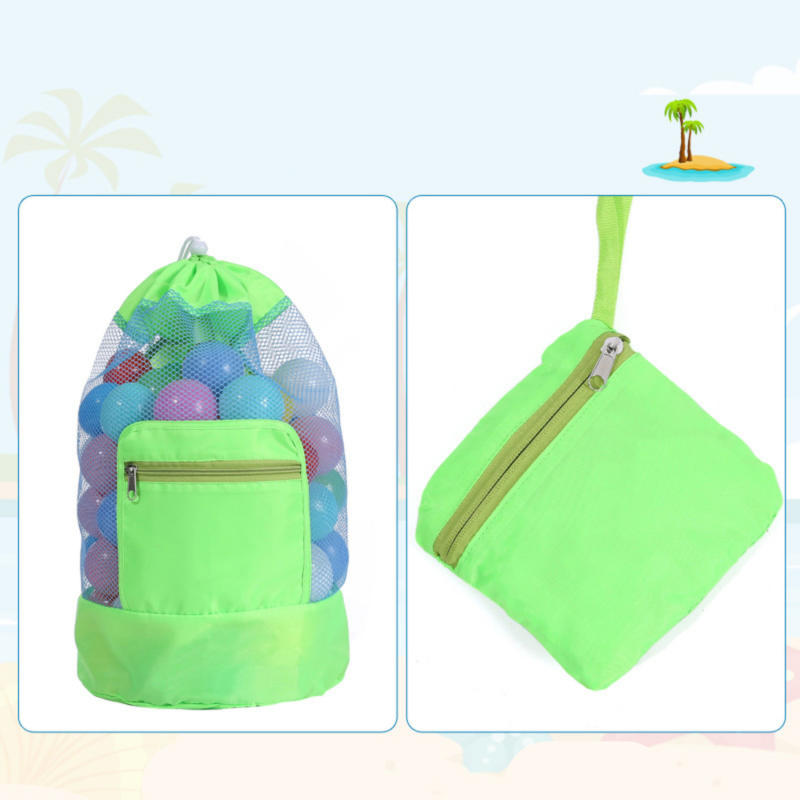 Outdoor Children's Beach Toy Storage Bag Large Capacity Sand Playing Tools Beach Mesh Bag Foldable Portable Baskets Storage Bag