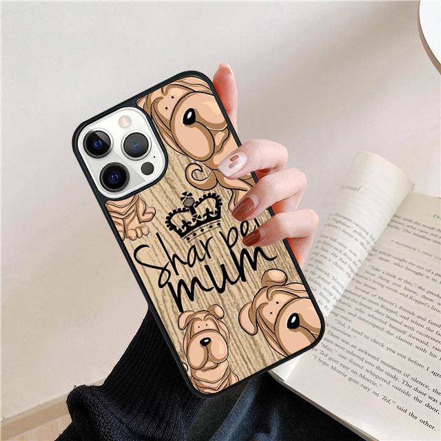 

Canvas Art Shar Pei mum Best Guard Dogs Phone Case Cover For iPhone 17 Air 15 16 14 13 12 Pro Max 11 Pro Max Plus iPhone 11pro max
