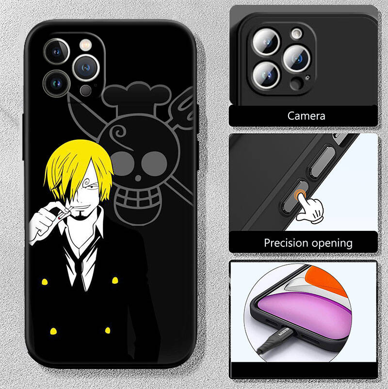 MH123 One Piece Sanji Phone Shell Case for iPhone 7 8 11 12 13 14 15 16 17 16E XS Pro Max XR X SE Air