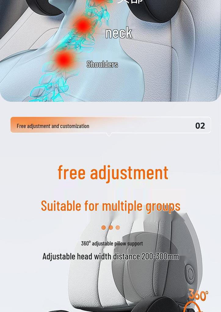 Children's Travel U-Shaped Memory Foam Car Headrest Pillow - Adjustable Side Support for Sleep