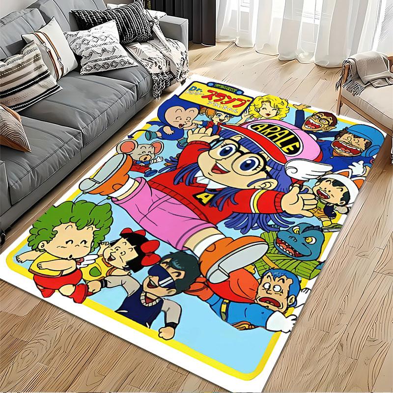 Colorful Dr. Slump Cartoon Design suitable as a non-slip mat for the living room or bedroom sofa
