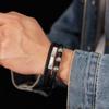 Vintage Stainless Steel Men 'S Multi -Layered Braided Leather Bracelet Alloy Bracelet 