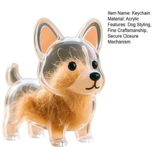 Psí klíčenka Personalizovaná památka na mazlíčka Průhledná akrylová skořápka Corgi Pomeranian Buldok Lehká klíčenka s plemenem psa