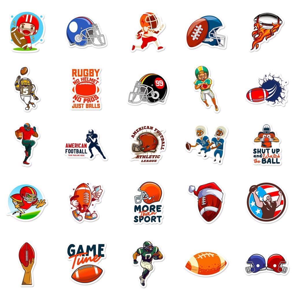 50 Aufkleber Nfl Super Bowl Personalisierte DIY Dekorative Aufkleber Wiederholt Klebend Wasserdichte Aufkleber