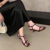 French square head open-toed niche wedge heel with sandals female 2025 summer fairy style with skirt Roman shoes