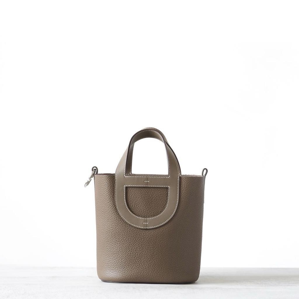 [haute couture] Pig nose vegetable basket bag high texture first layer TC cowhide portable bucket bag fashionable genuine leather women's bag