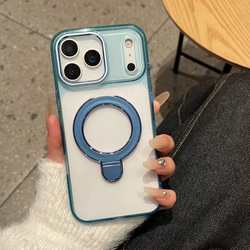 

Clear Magnetic Acrylic Phone Case for iPhone 12-17 Pro Max iPhone 13 синий