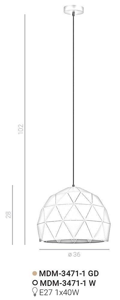 Lampa wisząca Harley MDM-3471-1 GR+GD Italux
