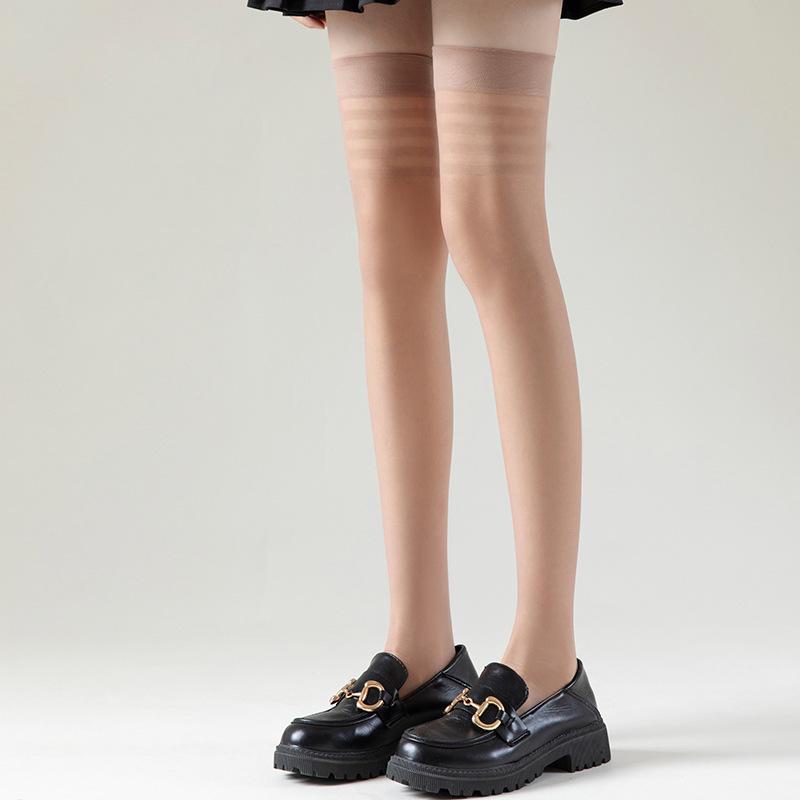 

Женские ультратонкие чулки выше колена: Нескользящие, антизацепляющиеся, высокие носки средней высоты для весны и лета. One Size коричневый