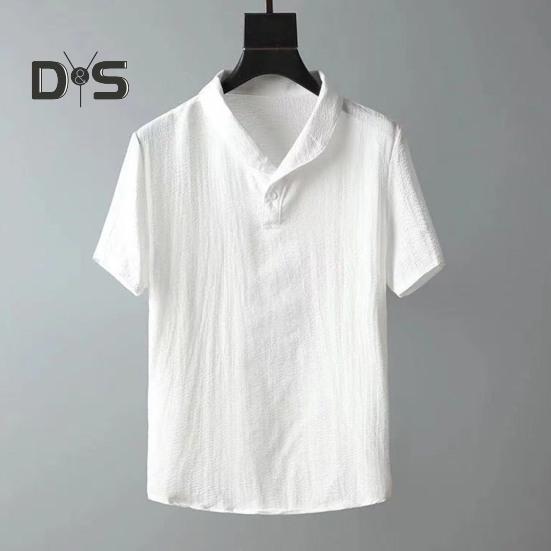 2 ks/sada Muži letní oblečení pro volný čas klopa tričko s krátkým rukávem elastická šňůrka v pase dlouhé kalhoty sada sportovního oblečení tepláková souprava jogger