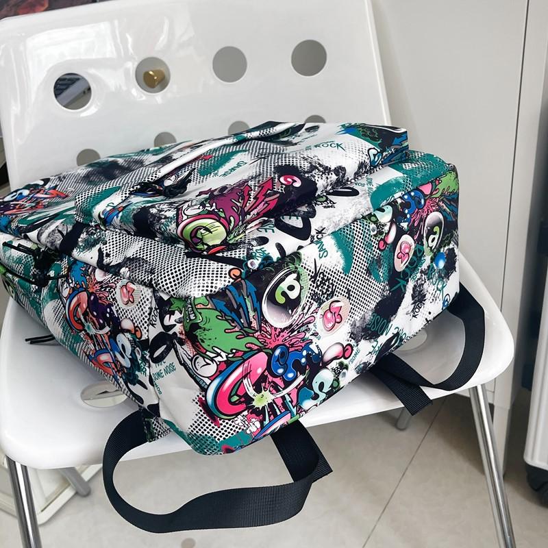 Uczeń Gimnazjum Tornister Duża Pojemność Plecak z Graffiti Plecak Unisex