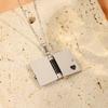 Engraved Titanium Steel Necklace - Fade-Resistant, Emotional Book Pendant, Women's Clavicle Chain Jewelry 