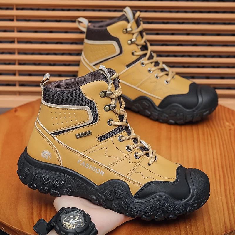 Original Outdoor Hiking Training Shoes Winter Man Boots High-top Snow Boots Man Climbing Hunting Sneakers Zapatillas Male Hombre
