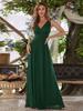 Ever-Pretty Women's Chiffon Pleated Double V-Neck Maxi Evening Dresses Sleeveless Bridesmaid Dress
