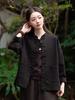 Women's Chinese Style Retro Stand Collar Top with Frog Button